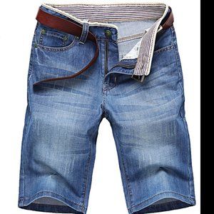 Men's short blue jeans